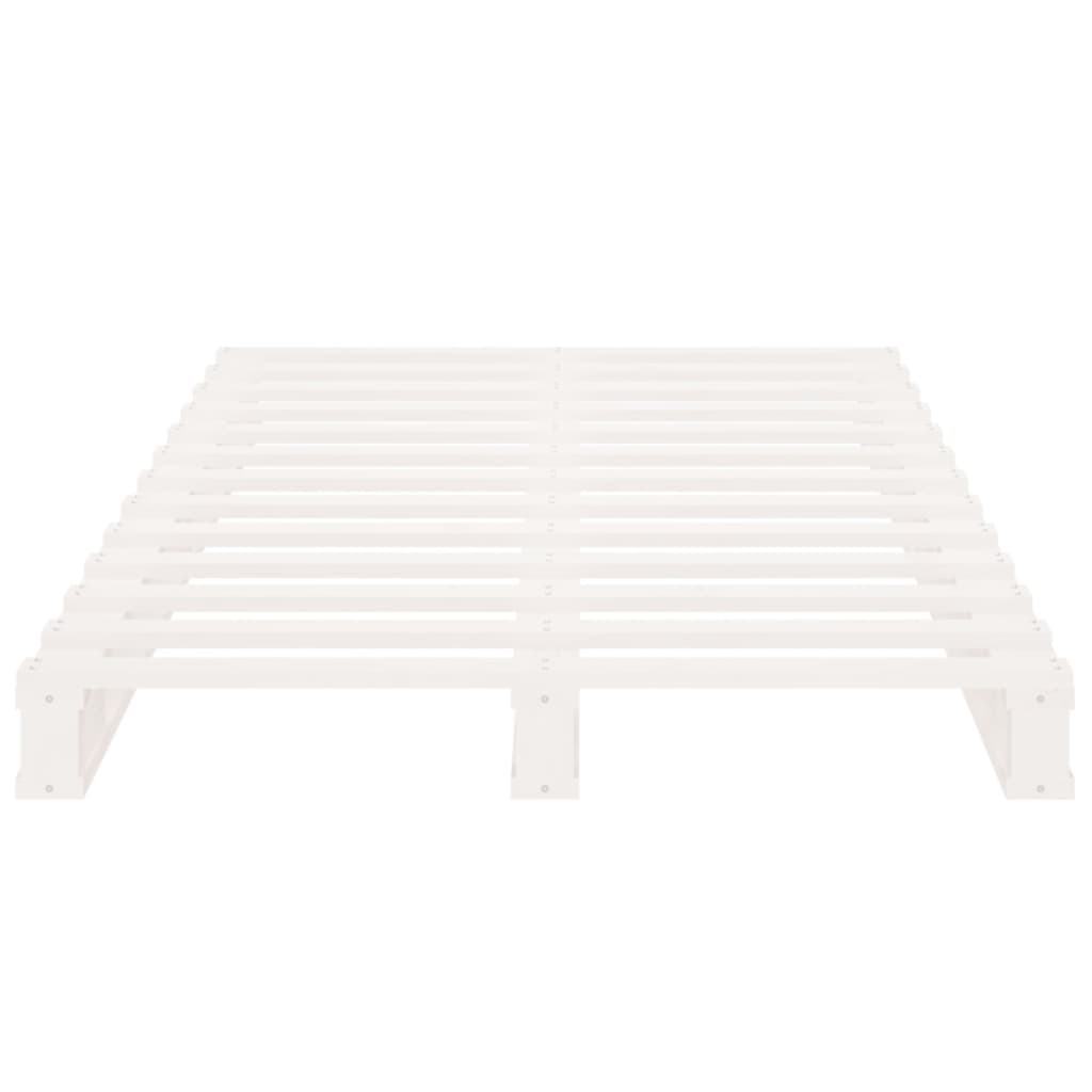 vidaXL Paletová posteľ, biela 90x190 cm, borovica, jednolôžko