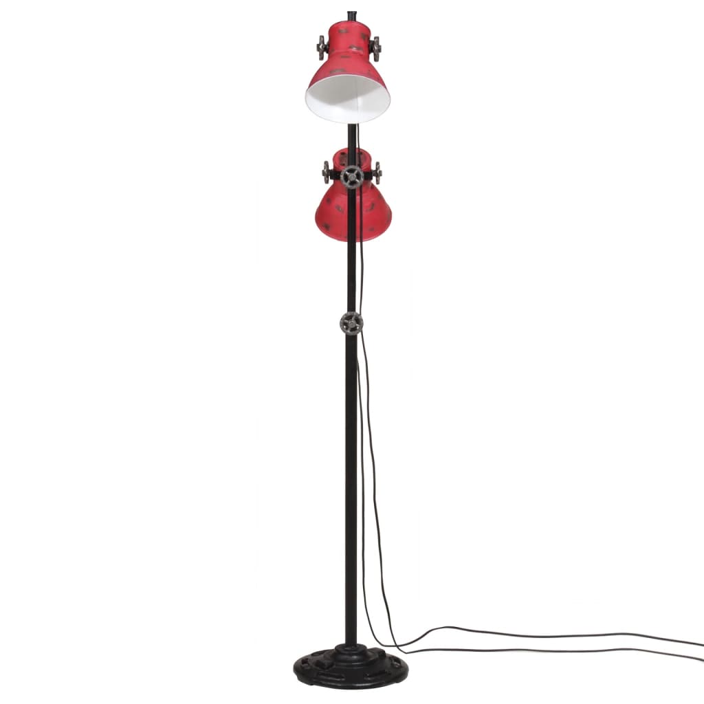 vidaXL Podlahová lampa 25 W šmuhovaná červená 25x25x90/160 cm E27
