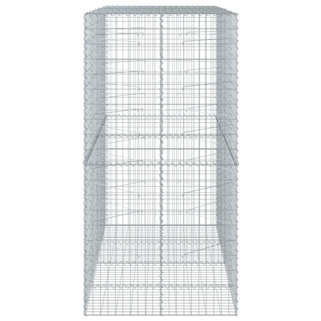 vidaXL Gabiónový kôš s krytom 200x100x200 cm pozinkované železo