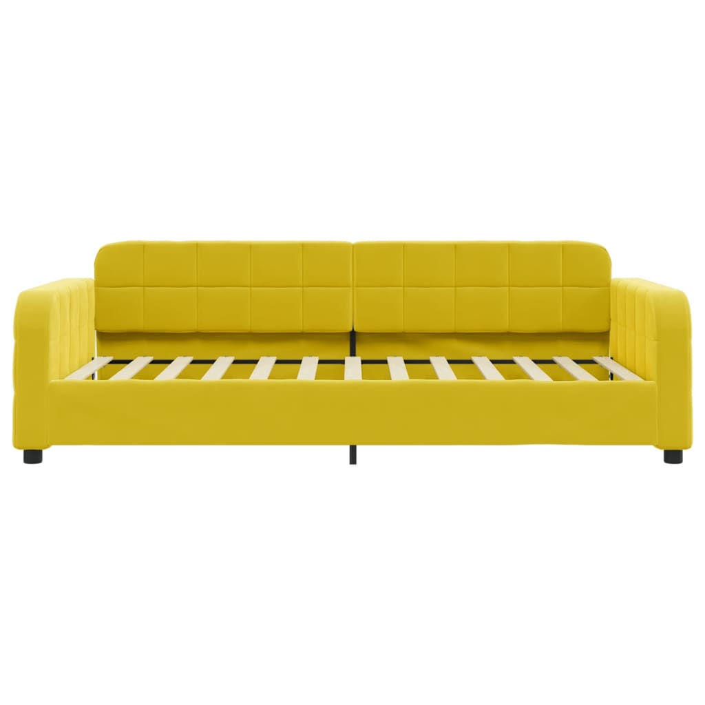 vidaXL Denná posteľ s matracom žltá 100x200 cm zamat