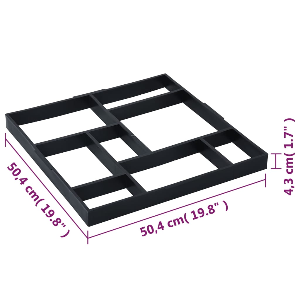 vidaXL Forma na chodník 2 ks 50,4x50,4x4,3 cm plast