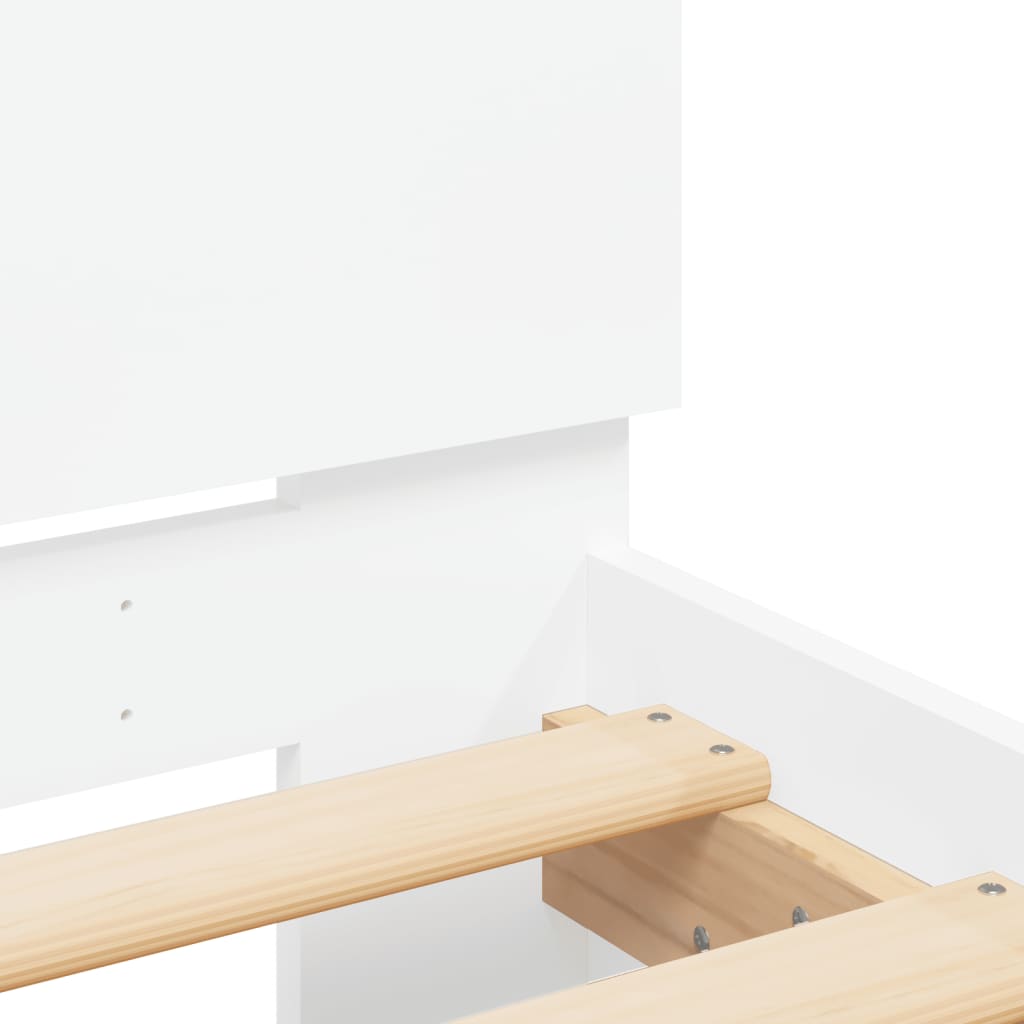 vidaXL Posteľný rám s čelom biely 90x200 cm kompozitné drevo