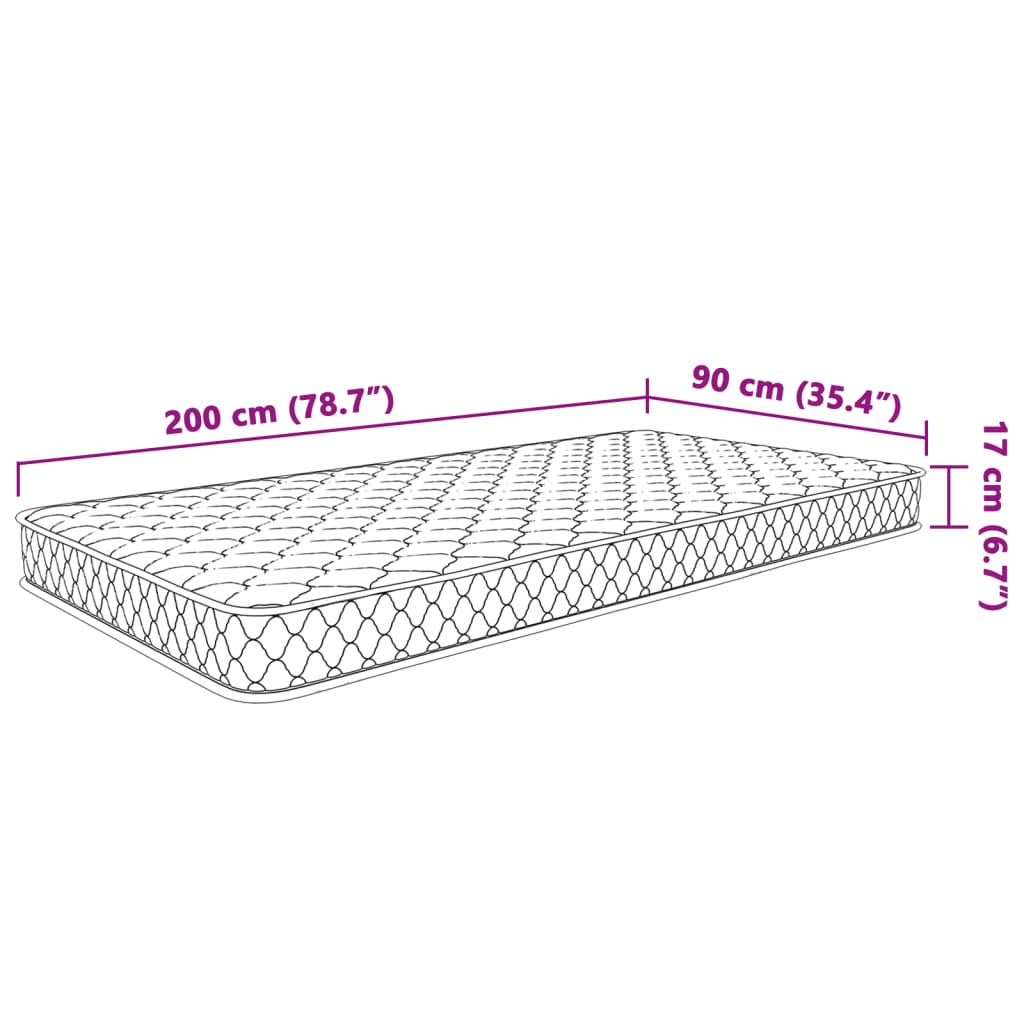 vidaXL Matrac s pamäťovou penou 200 x 90 x 17 cm