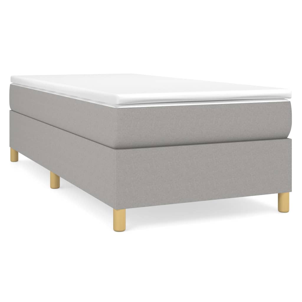 vidaXL Boxspring posteľ s matracom bledosivý 100x200 cm látka