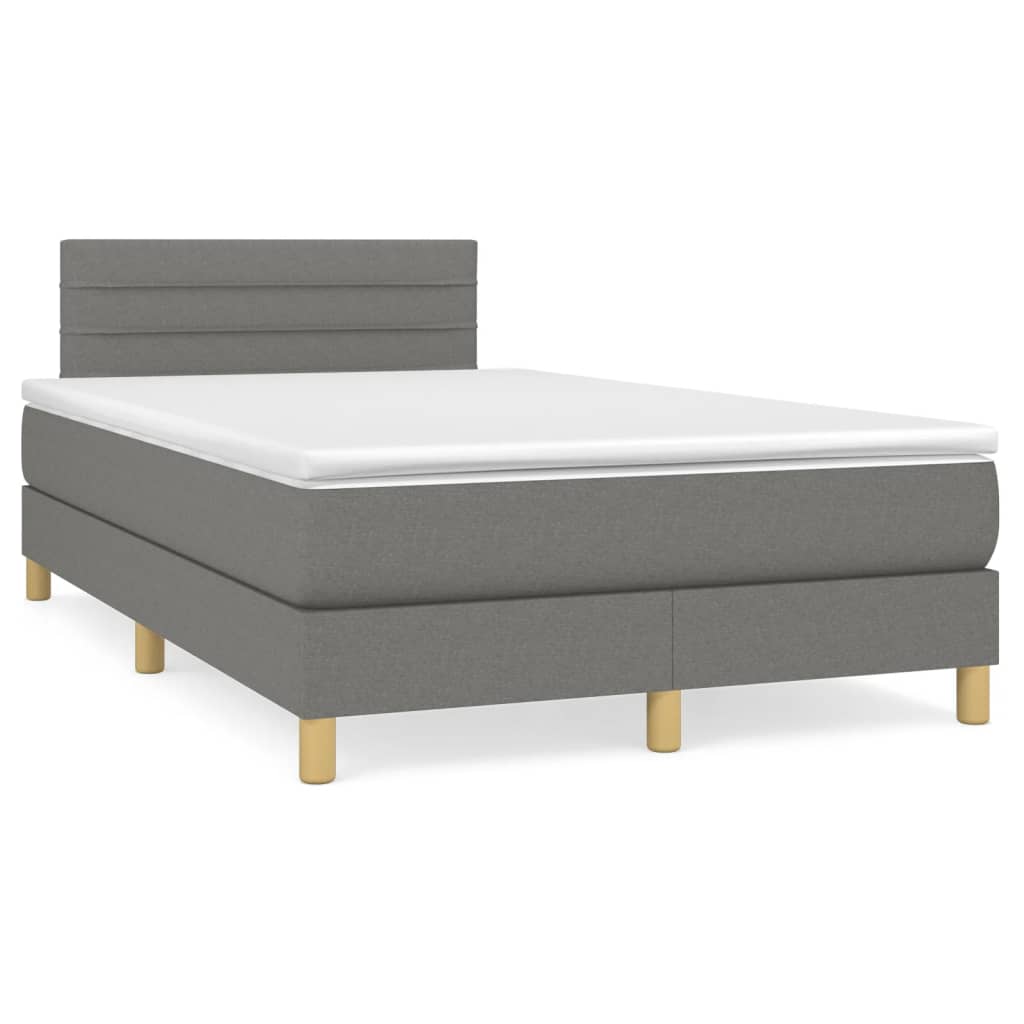 vidaXL Boxspring posteľ s matracom tmavosivý 120x200 cm látka