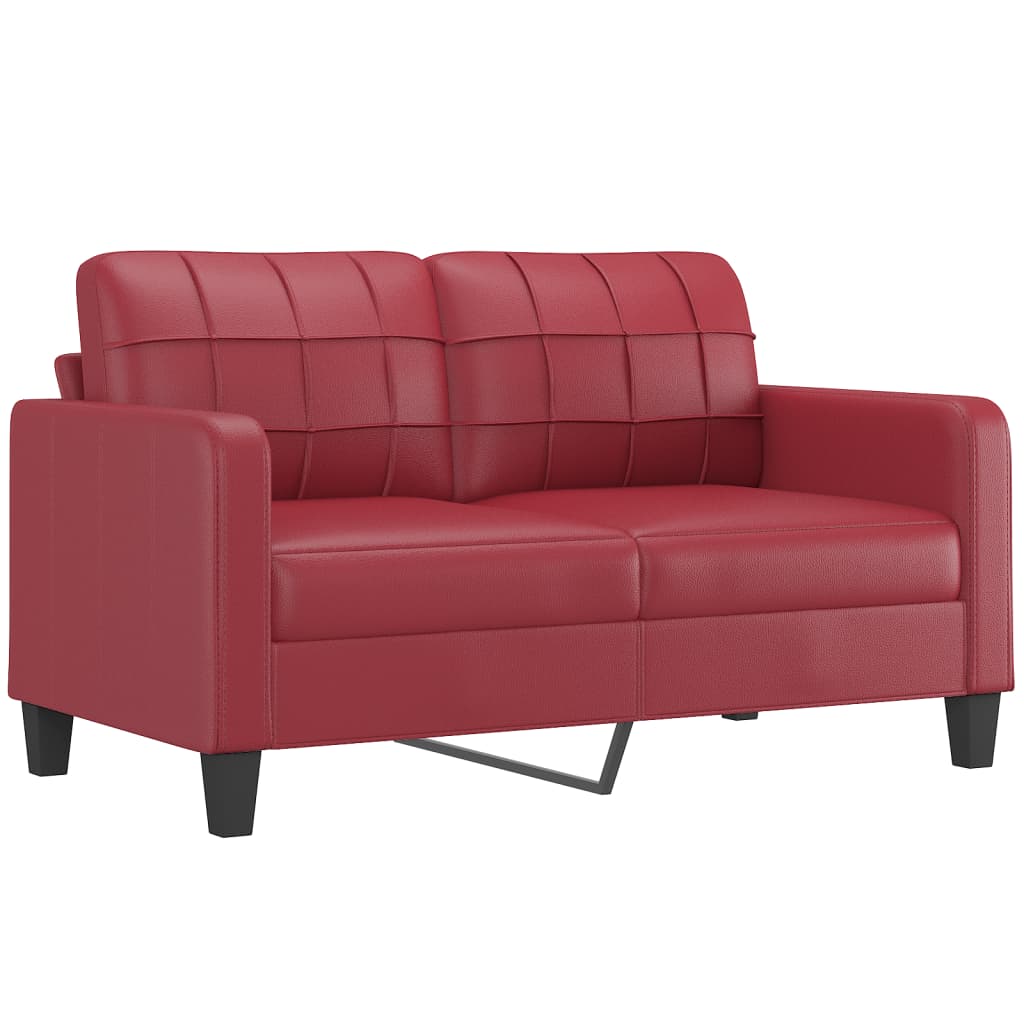 vidaXL 2-dielna sedacia súprava s vankúšmi vínovočervená umelá koža