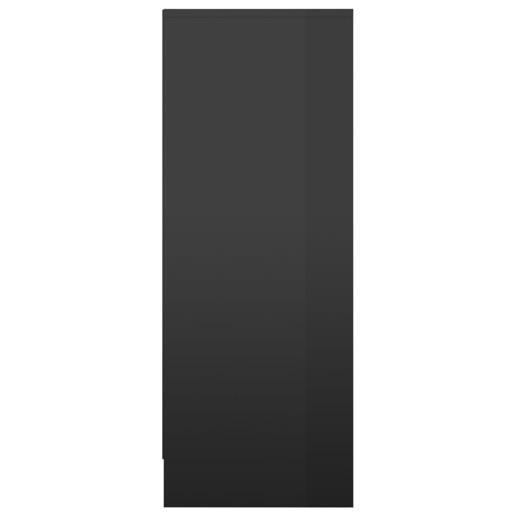 vidaXL Skrinka na topánky, lesklá čierna 31,5x35x90cm kompozitné drevo