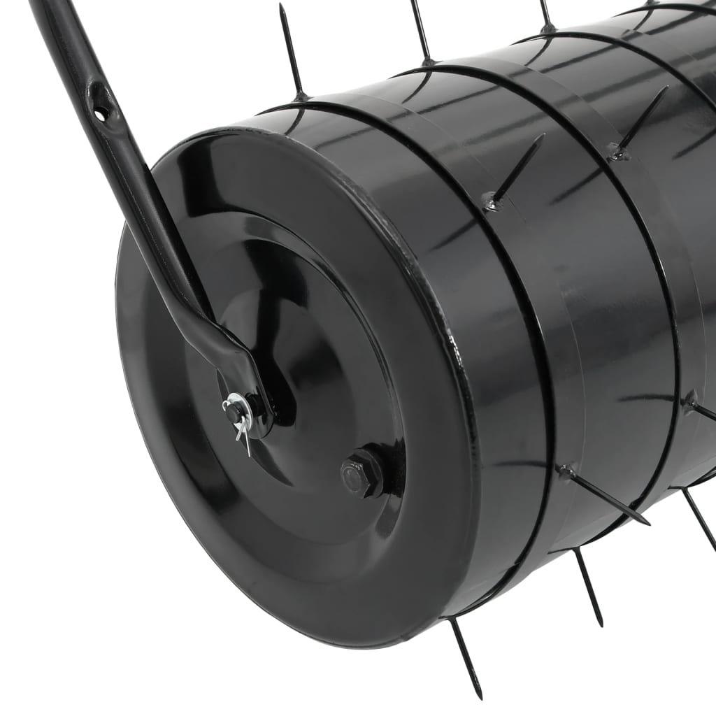vidaXL Záhradný valec s prevzdušňovačom čierny 42 l železo a oceľ