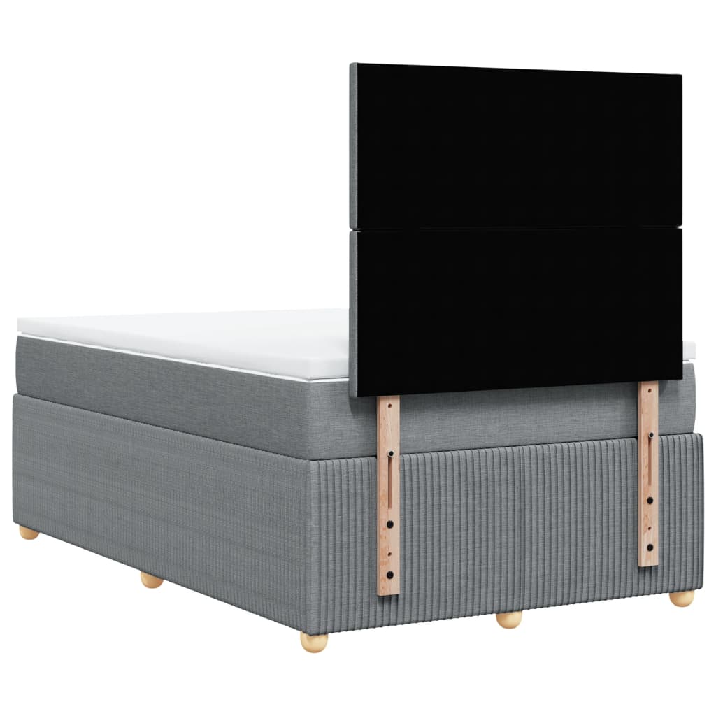 vidaXL Boxspring posteľ s matracom bledosivá 120x200 cm látka