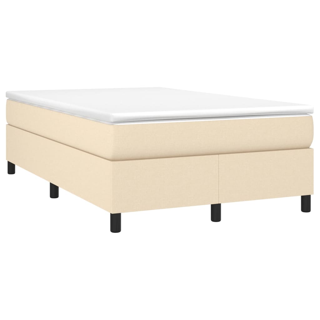 vidaXL Boxspring posteľ s matracom krémový 120x200 cm látka