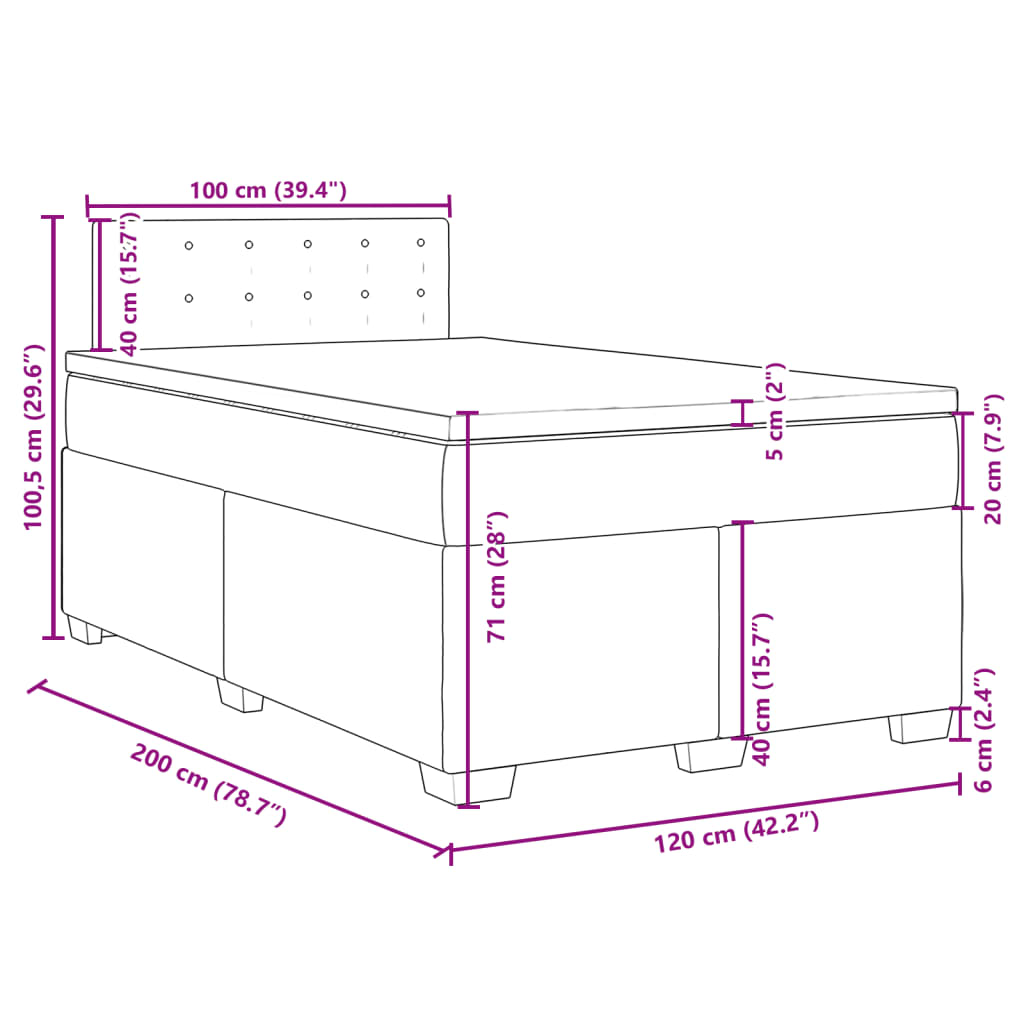 vidaXL Boxspring posteľ s matracom čierna 120x200 cm umelá koža