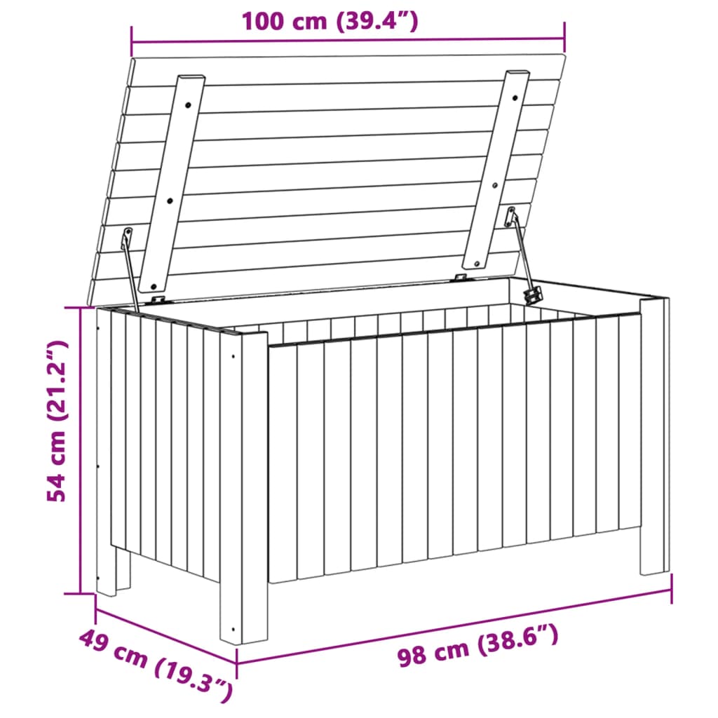 vidaXL Úložný box s vekom RANA biely 100x49x54 cm borovicový masív