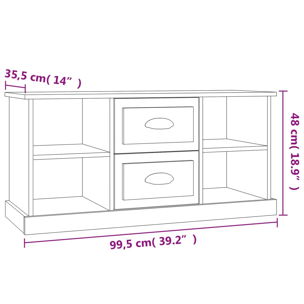 vidaXL TV skrinka čierna 99,5x35,5x48 cm spracované drevo