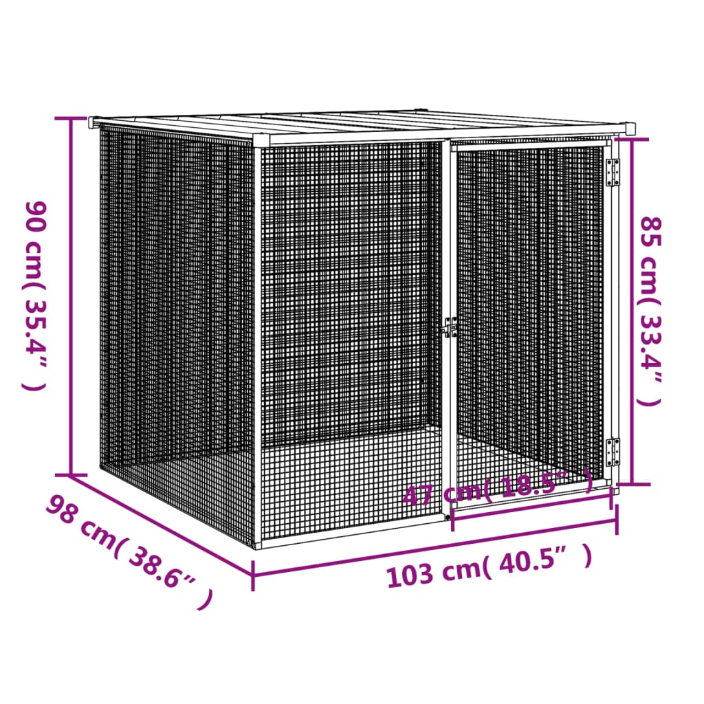 vidaXL Klietka pre kurčatá strecha antracitová 103x98x90 cm poz. oceľ