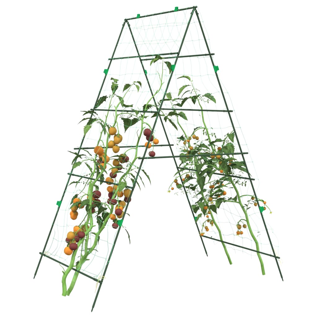 vidaXL Záhradné mriežky pre popínavé rastliny 4 ks A-rám oceľ