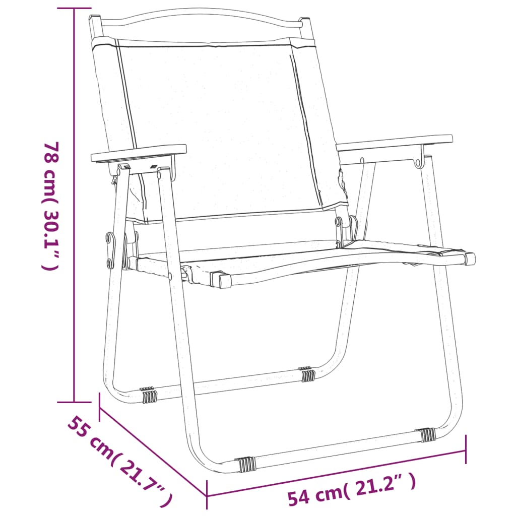 vidaXL Kempingové stoličky 2 ks zelené 54x55x78 cm oxfordská látka