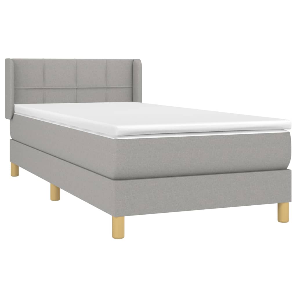 vidaXL Boxspring posteľ s matracom bledosivý 100x200 cm látka