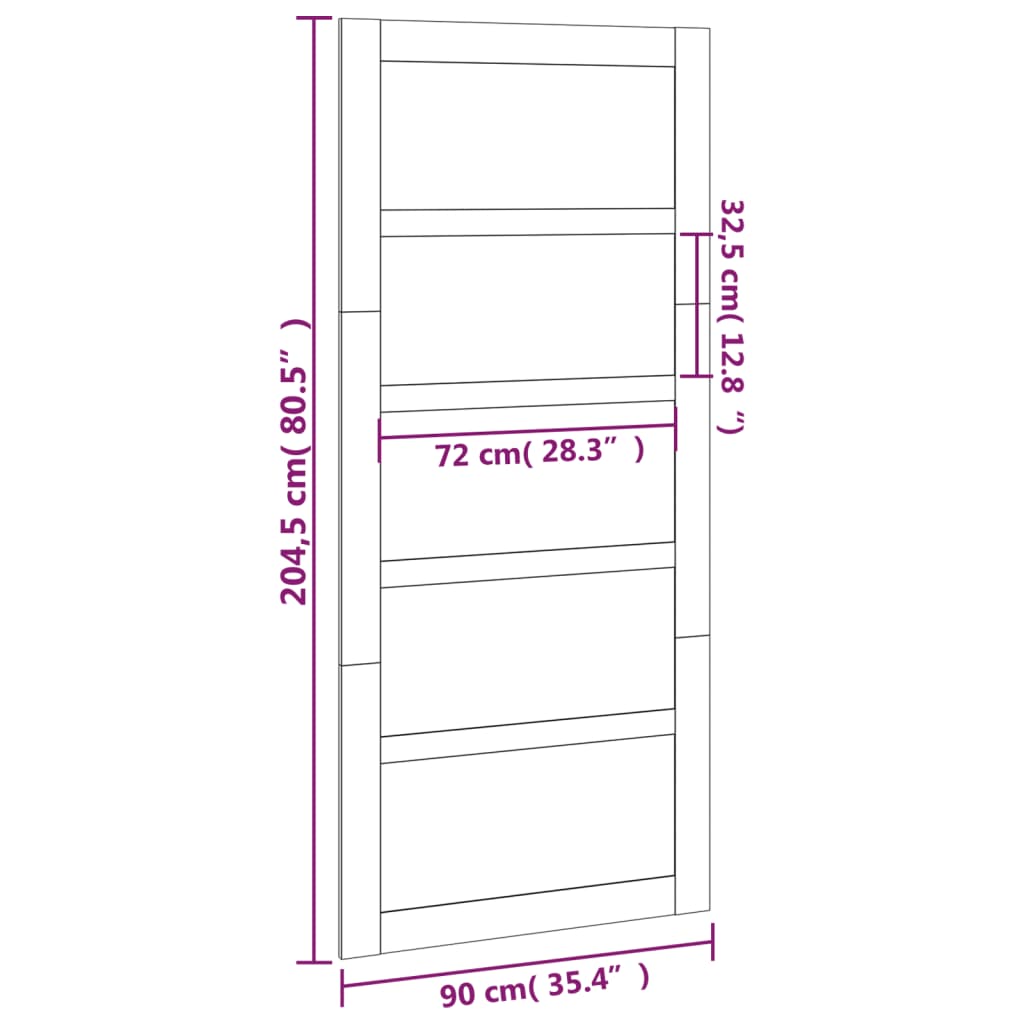 vidaXL Dvere do stodoly 90x1,8x204,5 cm masívna borovica