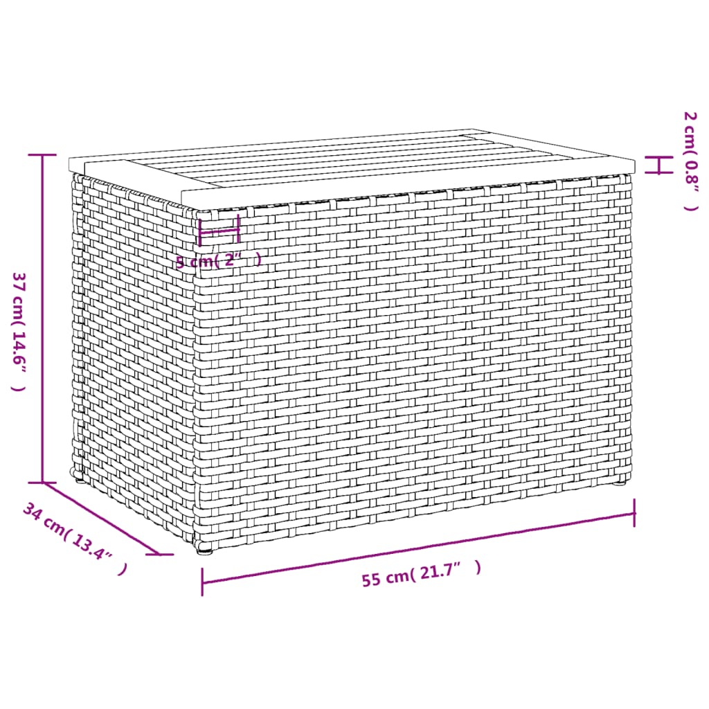 vidaXL Záhradné príručné stolíky 2ks čierne 55x34x37cm polyratan masív