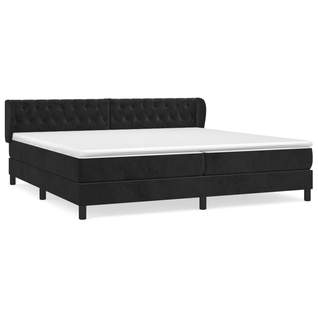 vidaXL Posteľný rám boxspring s matracom čierny 200x200 cm zamat