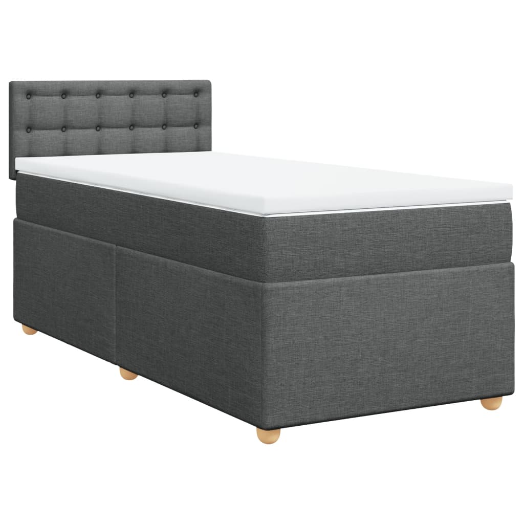 vidaXL Boxspring posteľ s matracom tmavosivá 90x190 cm látka