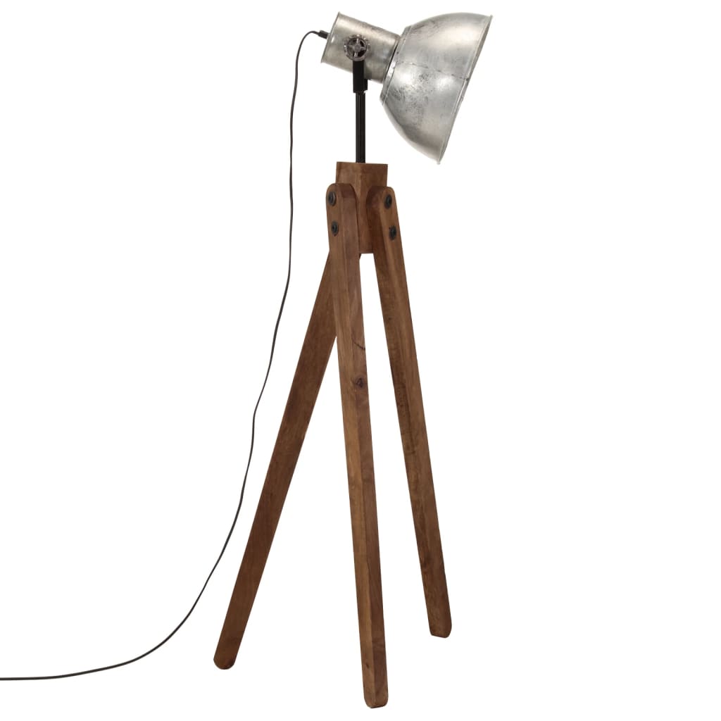 vidaXL Podlahová lampa 25 W starožitná strieborná 45x45x120 cm E27