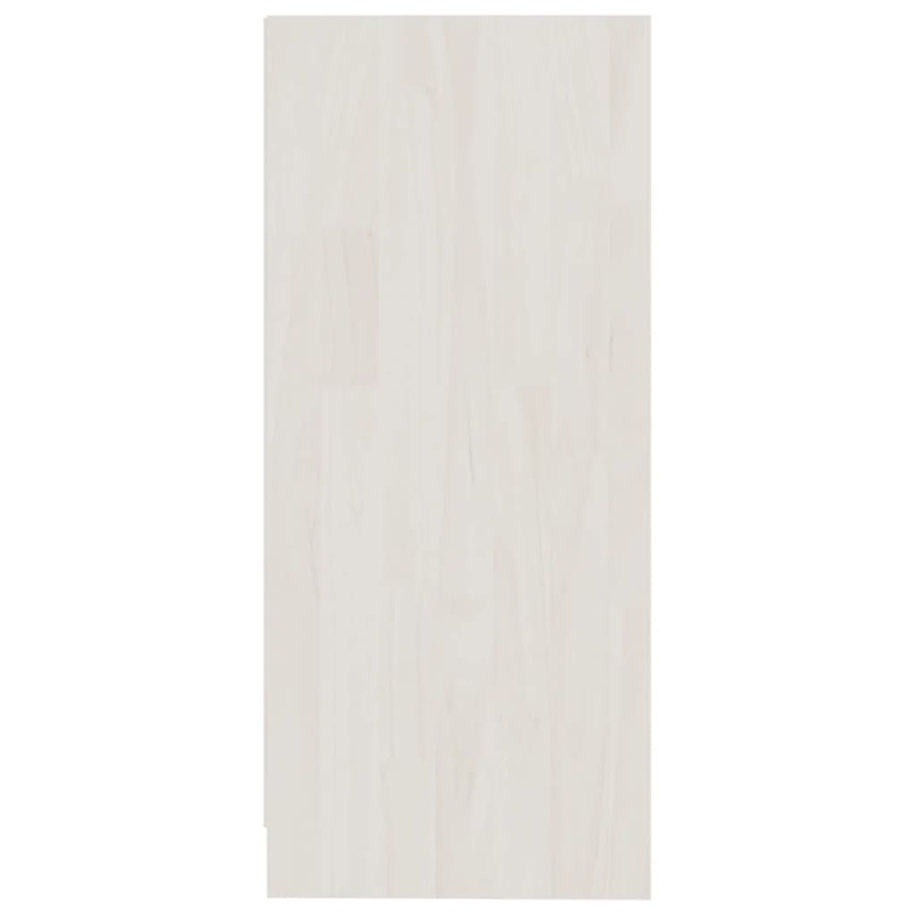 vidaXL Bočná skrinka biela 35,5x33,5x76 cm borovicový masív