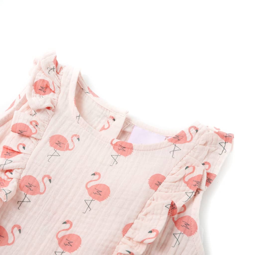 Detské šaty s volánmi jemné ružové 92