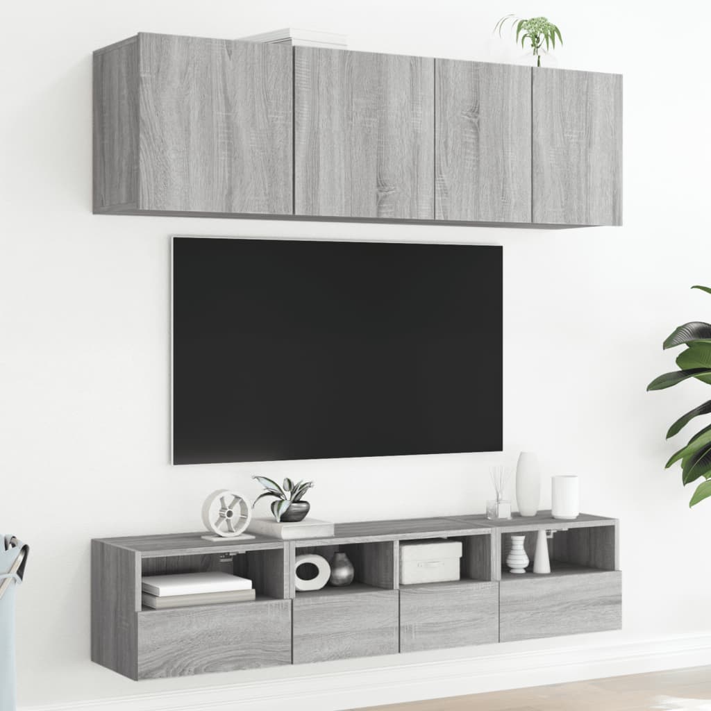 vidaXL TV nástenné skrinky 2ks sivé sonoma 40x30x30cm kompozitné drevo