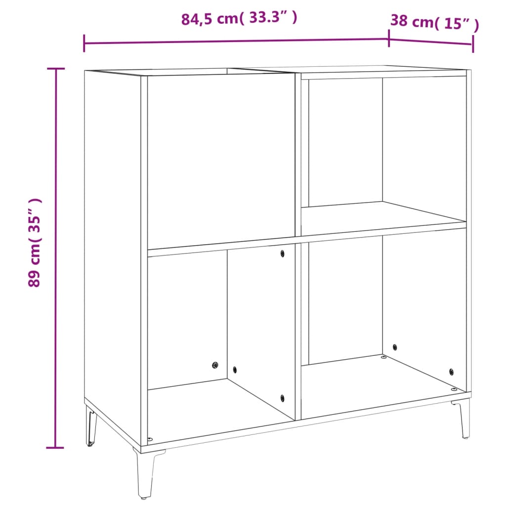 vidaXL Skrinka na platne sivá sonoma 84,5x38x48 cm kompozitné drevo