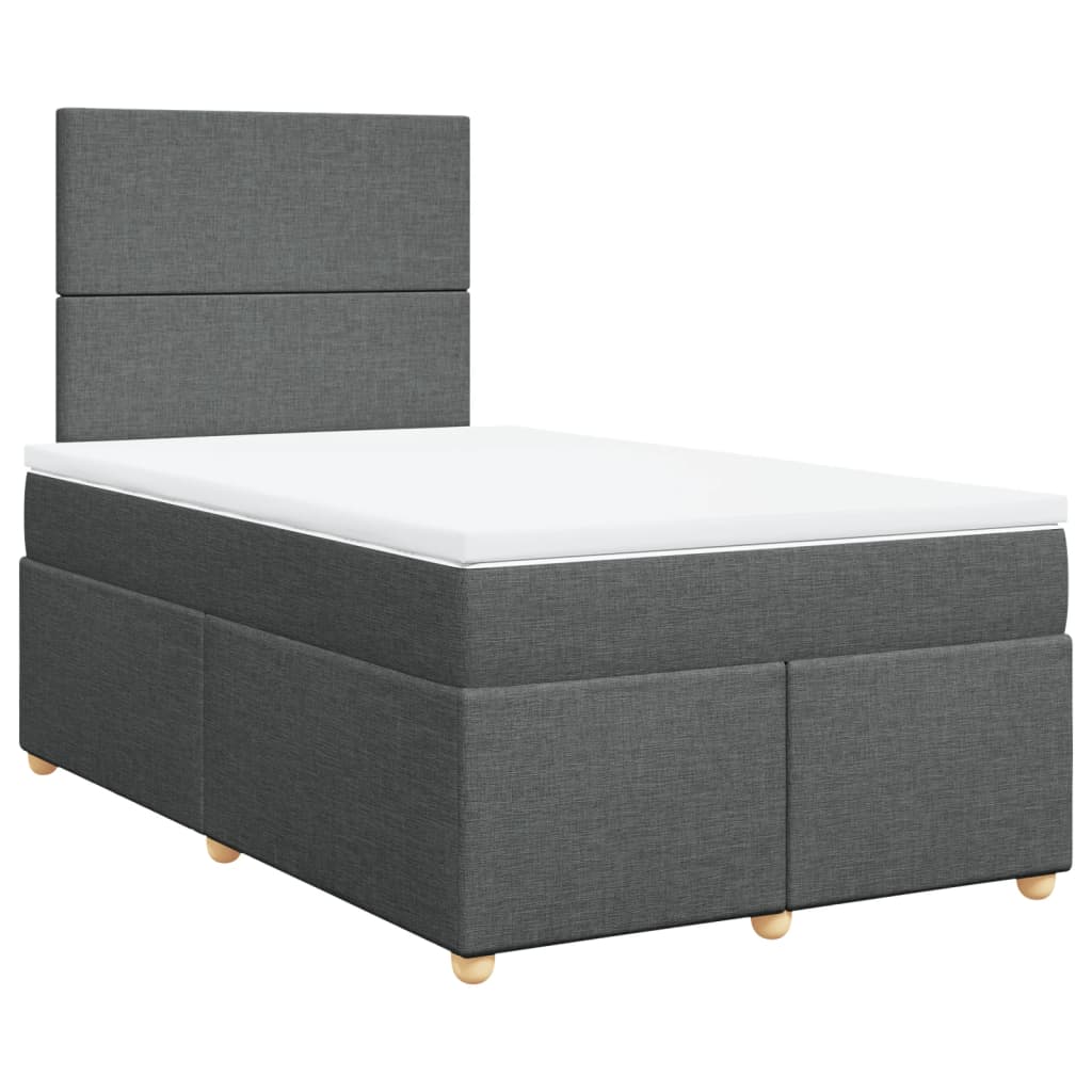 vidaXL Boxspring posteľ s matracom, tmavosivá 120x190 cm, látka