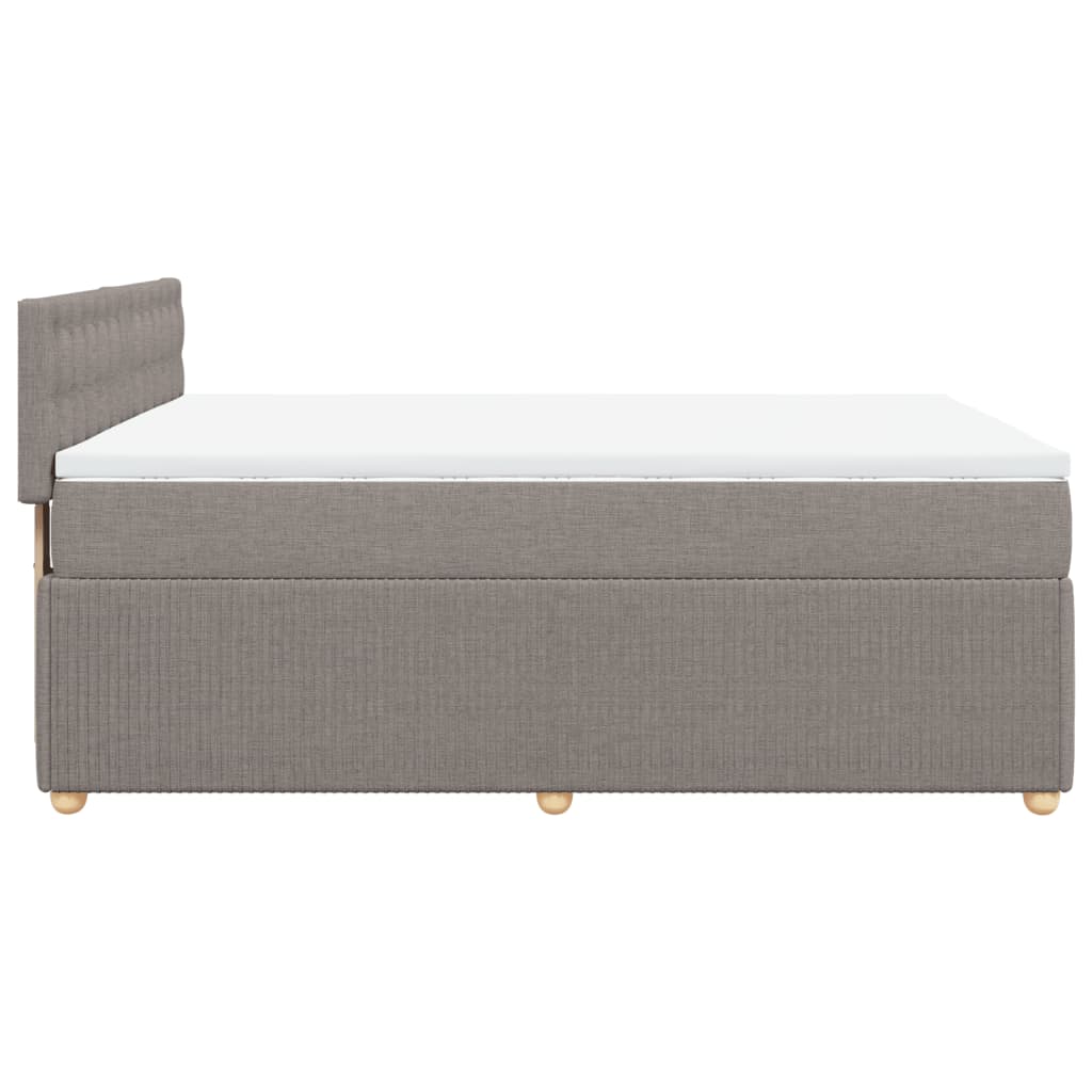 vidaXL Boxspring posteľ s matracom sivohnedý 140x190 cm látka