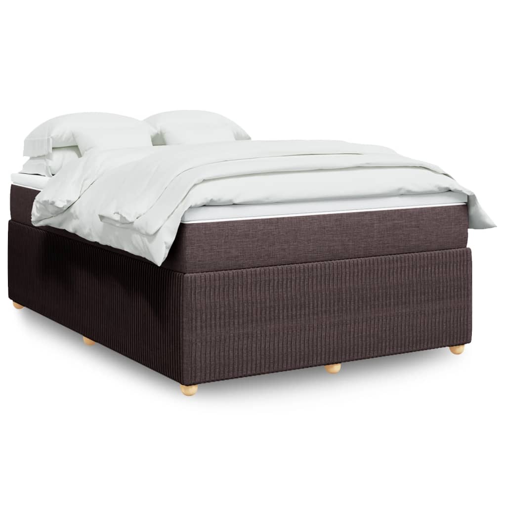 vidaXL Boxspring posteľ s matracom tmavohnedá 140x200 cm látka