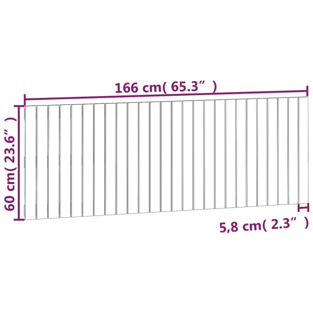 vidaXL Nástenné čelo postele medovohnedé 166x3x60 cm masívna borovica