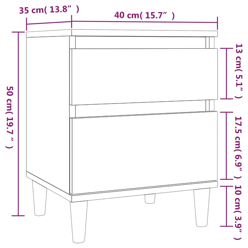 vidaXL Nočný stolík betónovo-sivý 40x35x50 cm
