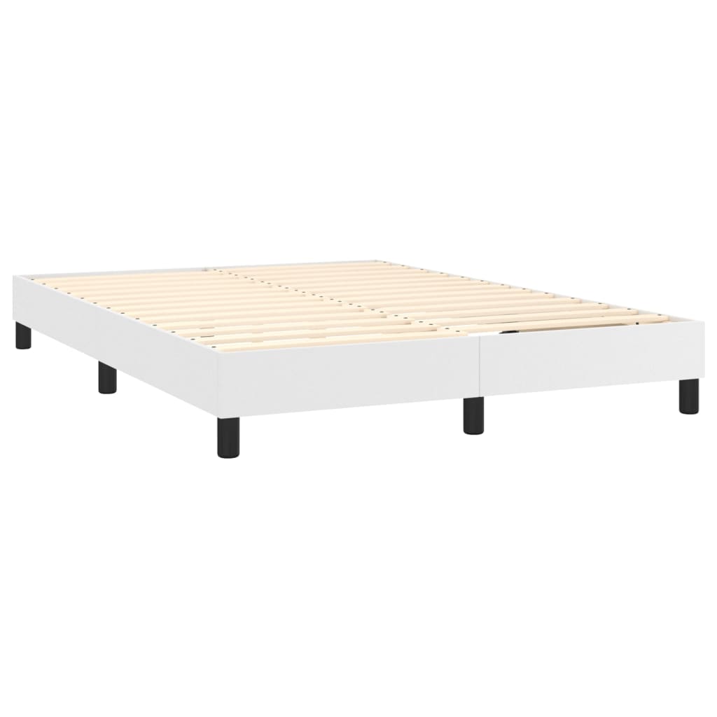 vidaXL Boxspring posteľ s matracom biela 140x200 cm umelá koža