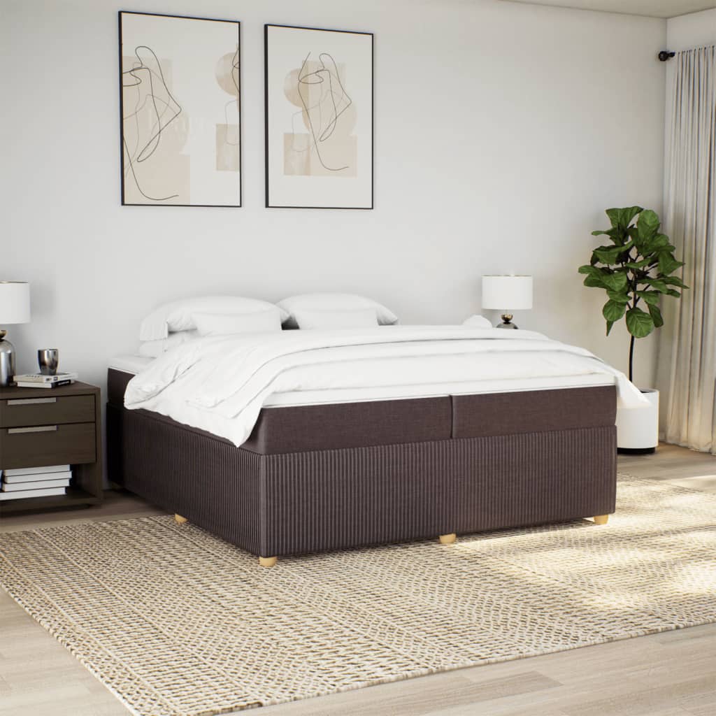 vidaXL Boxspring posteľ s matracom tmavohnedá 200x200 cm látka