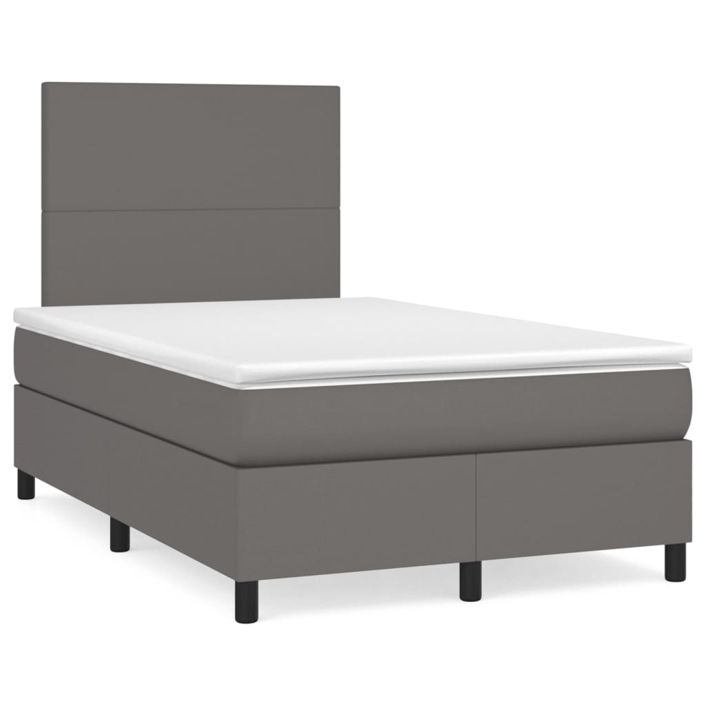 vidaXL Boxspring posteľ s matracom sivá 120x200 cm umelá koža