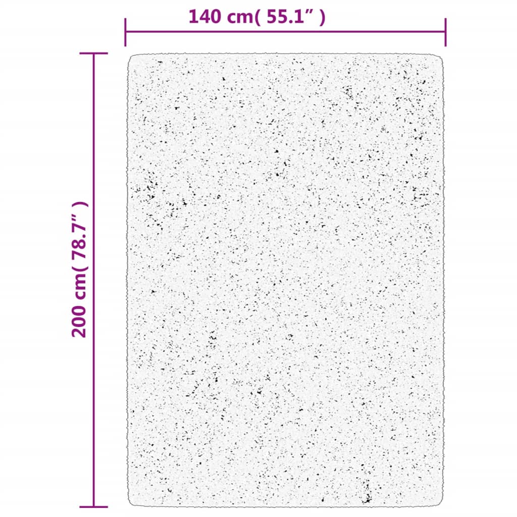 vidaXL Shaggy koberec PAMPLONA, vysoký vlas, čierno krémový 140x200 cm