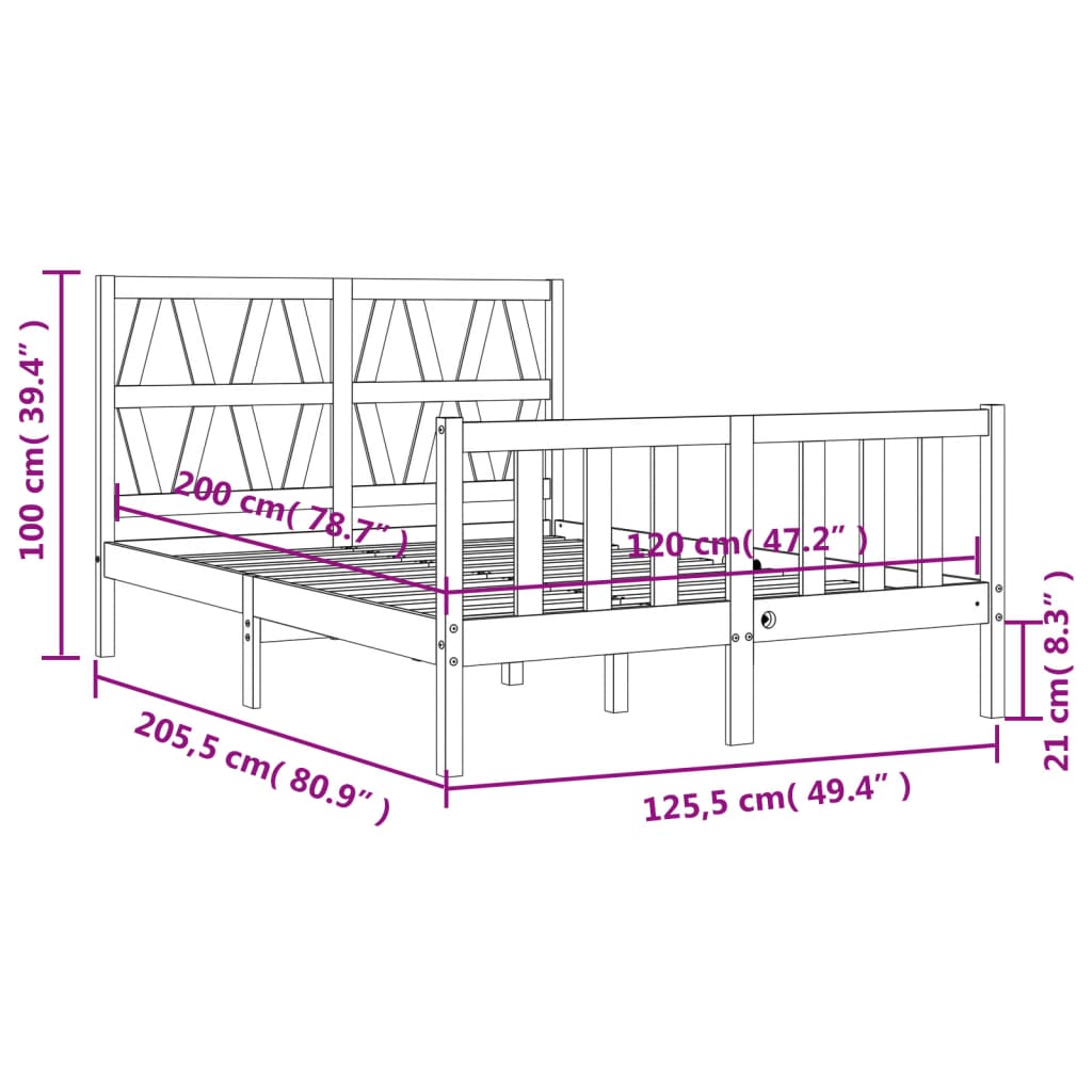 vidaXL Posteľ s matracom 120x200 cm borovicový masív