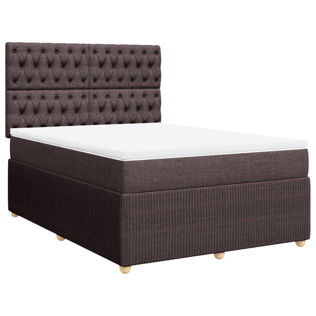 vidaXL Boxspring posteľ s matracom tmavohnedá 140x200 cm látka