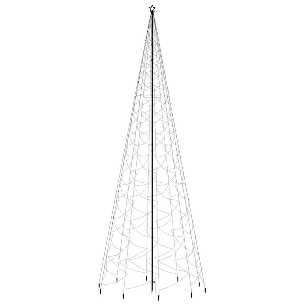 vidaXL Vianočný stromček so špicom 3000 teplých bielych LED 800 cm
