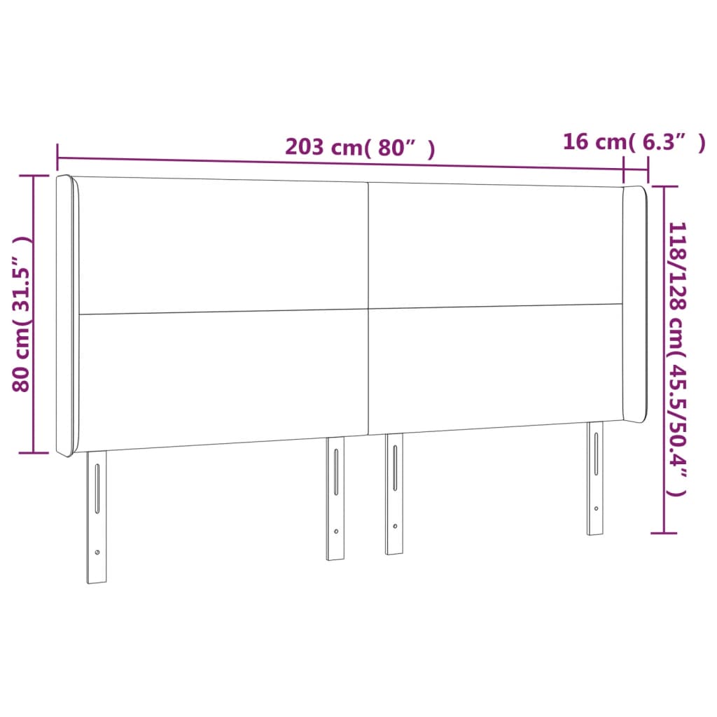 vidaXL Čelo postele so záhybmi kapučínové 203x16x118/128 cm umelá koža