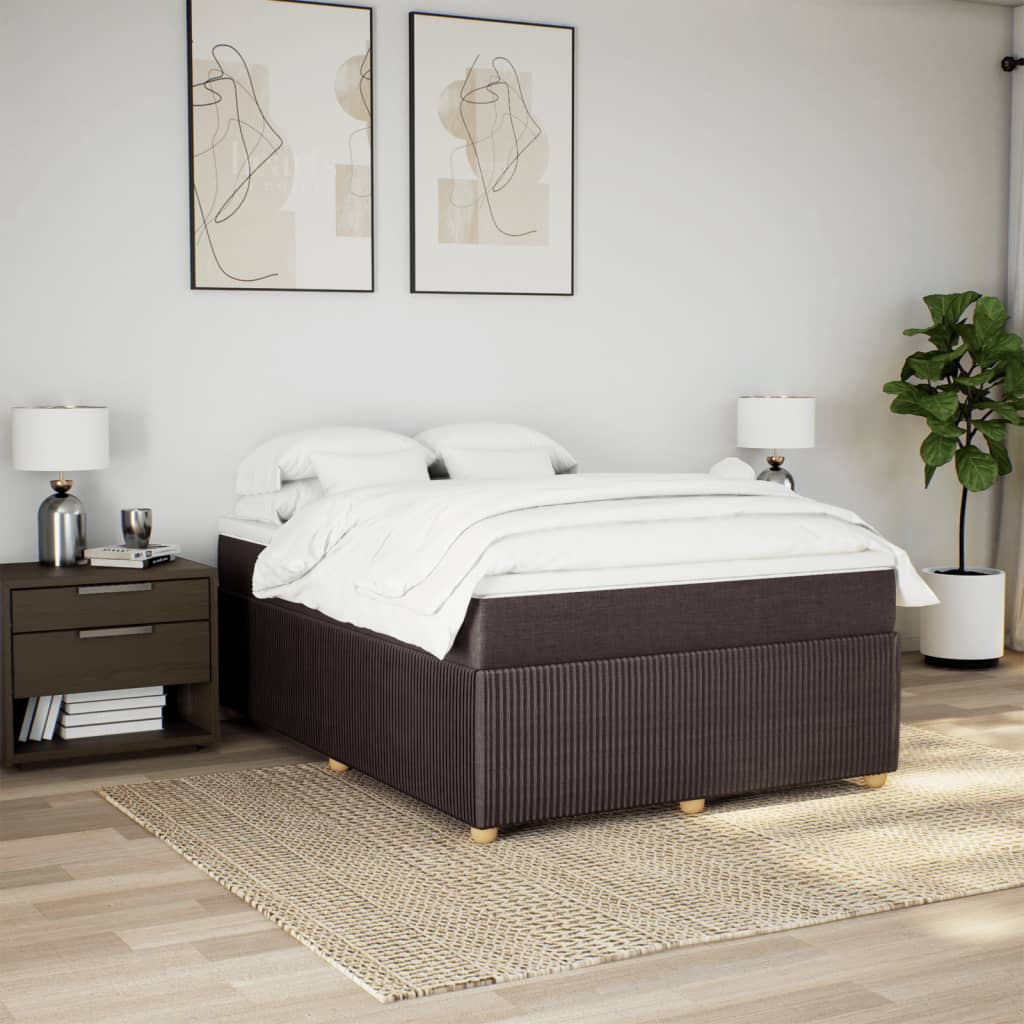 vidaXL Boxspring posteľ s matracom tmavohnedá 140x200 cm látka