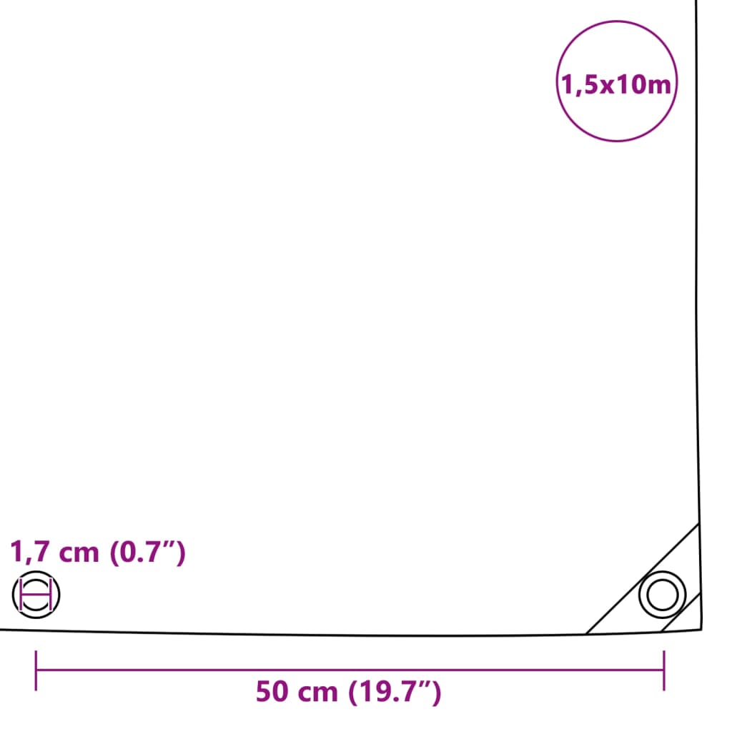 vidaXL Celta 650 g/m², 1,5x10 m, modrá