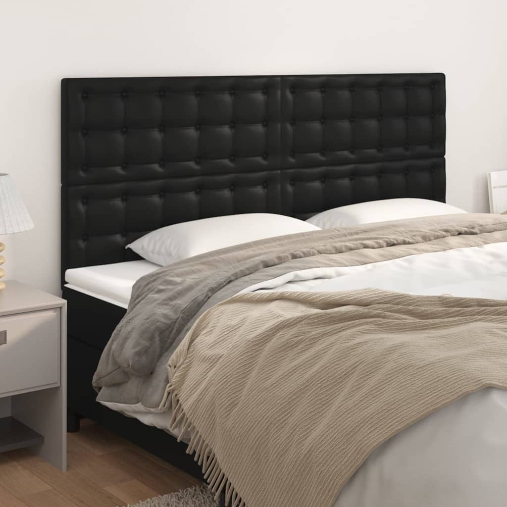 vidaXL Čelá postele 4 ks čierny 80x5x78/88 cm umelá koža