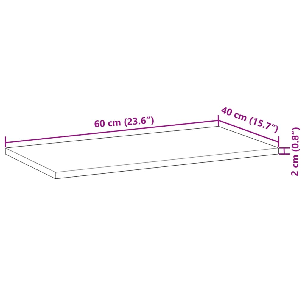 vidaXL Stolová doska 60x40x2 cm obdĺžnik masívna akácia