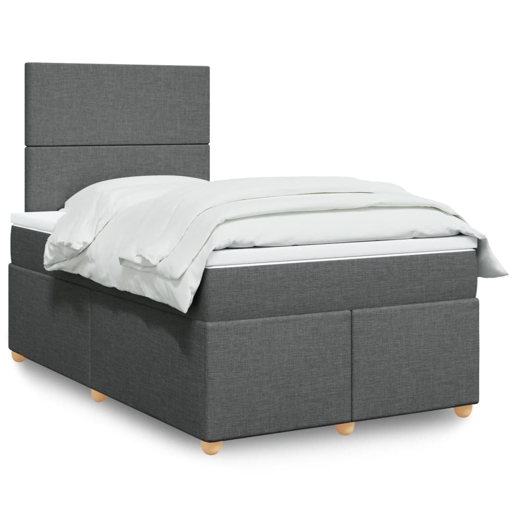 vidaXL Boxspring posteľ s matracom, tmavosivá 120x190 cm, látka