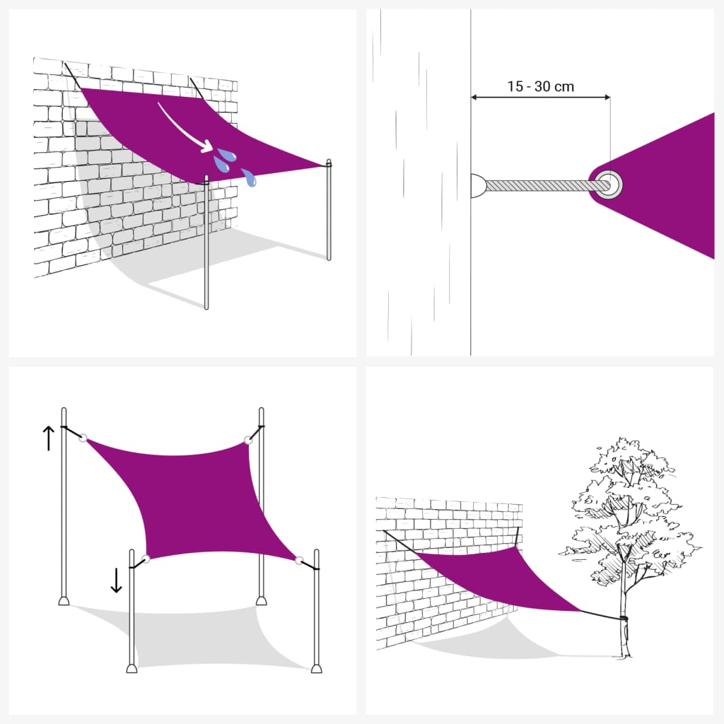 vidaXL Tieniaca plachta, oxford, obdĺžniková 3x6 m, čierna