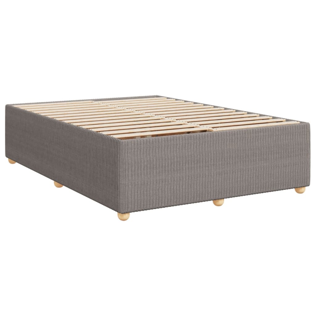 vidaXL Boxspring posteľ s matracom sivohnedý 140x190 cm látka